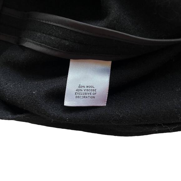 Halogen Black Wool Blend Cape Coat Size S/M - Picture 7 of 8